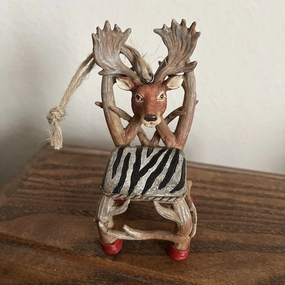 Moose Elk Deer Head Antler‎ Chair Christmas Ornament Hunting Cabin Decor Holiday